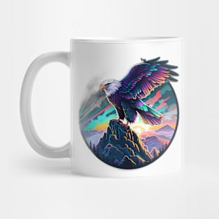 Majestic American Bald Eagle Synthwave 16 Bit Mug